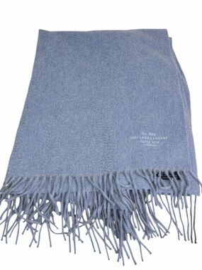 Holland & Sherry Scotland Saville Row Blue 100% Cashmere Scarf Unisex 28"X76"
